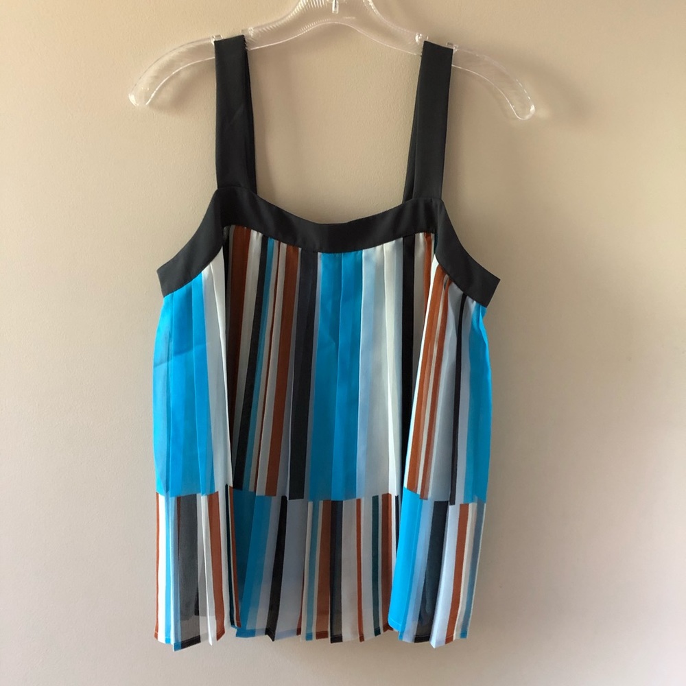NWT Loft multi color pleated tank